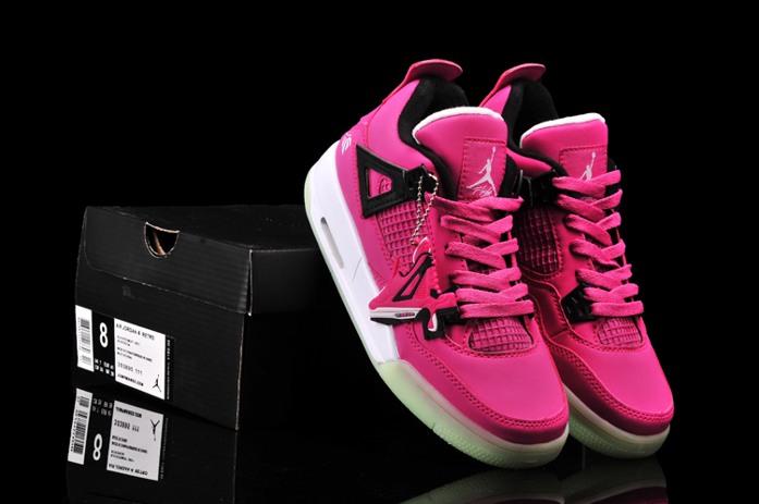 Nike Air Jordan IV 4 rougeoyant retro femmes chaussures en vente fushia (3)